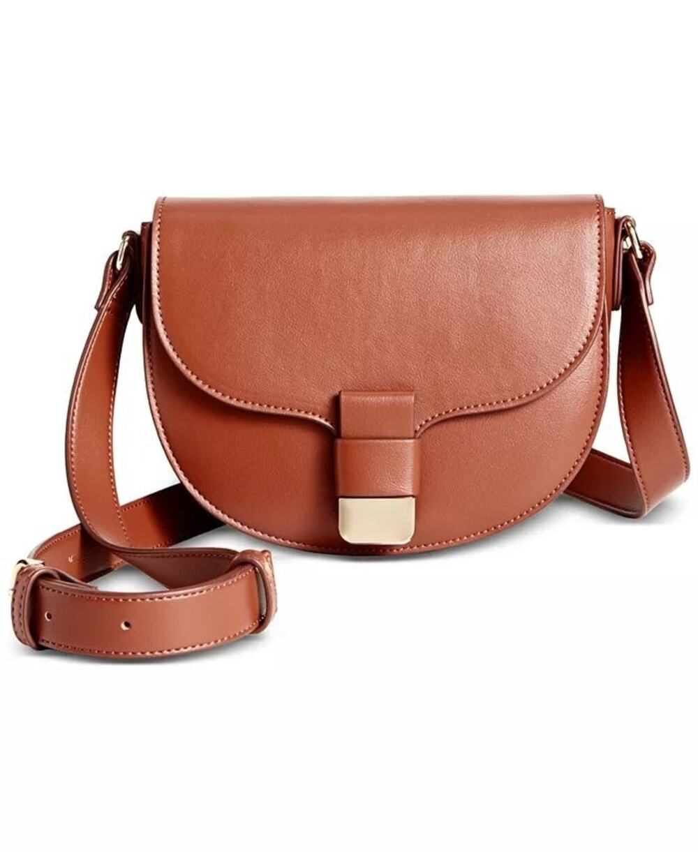 On 34th Women's "Holmme" Saddle Crossbody Bag in Bison Brown